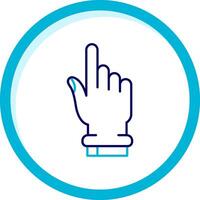 Hand click Two Color Blue Circle Icon vector