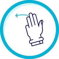 Three Fingers Left Two Color Blue Circle Icon vector