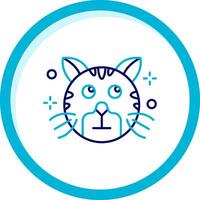 Rolling eyes Two Color Blue Circle Icon vector