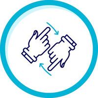 Rotate Two Hands Two Color Blue Circle Icon vector