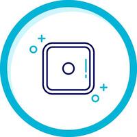 Dice one Two Color Blue Circle Icon vector