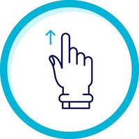 Swipe Up Two Color Blue Circle Icon vector