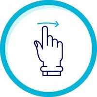 Swipe Right Two Color Blue Circle Icon vector
