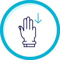 Three Fingers Down Two Color Blue Circle Icon vector