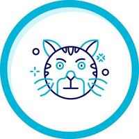 Embarrassed Two Color Blue Circle Icon vector