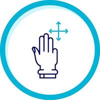 Three Fingers Move Two Color Blue Circle Icon vector