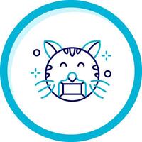 Face mask Two Color Blue Circle Icon vector