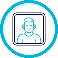 Portrait Two Color Blue Circle Icon vector