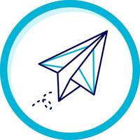 Paper plane Two Color Blue Circle Icon vector