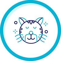 Relieved Two Color Blue Circle Icon vector