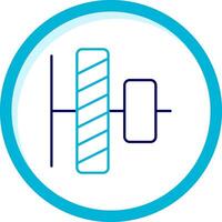Vertical alignment Two Color Blue Circle Icon vector