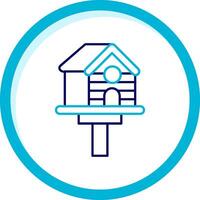 Bird house Two Color Blue Circle Icon vector