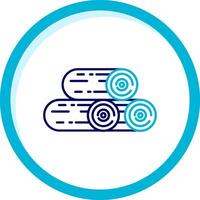 Wood Two Color Blue Circle Icon vector