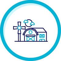 Barn Two Color Blue Circle Icon vector