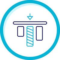 Top alignment Two Color Blue Circle Icon vector