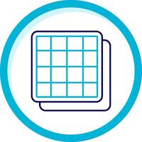 Grid Two Color Blue Circle Icon vector