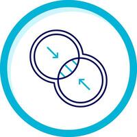 Combine Two Color Blue Circle Icon vector