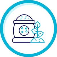 Fertilizer Two Color Blue Circle Icon vector