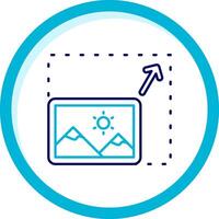 Resize Two Color Blue Circle Icon vector