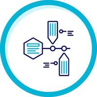 Timeline Two Color Blue Circle Icon vector