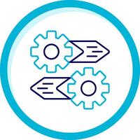 Gear Two Color Blue Circle Icon vector