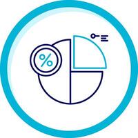 Percentage Two Color Blue Circle Icon vector