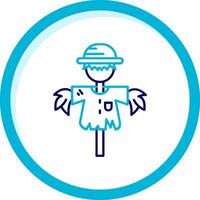 Scarecrow Two Color Blue Circle Icon vector