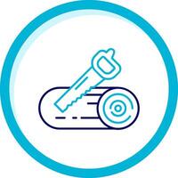 Sawing Two Color Blue Circle Icon vector