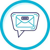 Mail Two Color Blue Circle Icon vector