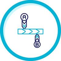 Timeline Two Color Blue Circle Icon vector