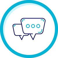 Chat bubbles Two Color Blue Circle Icon vector