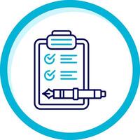 Check list Two Color Blue Circle Icon vector