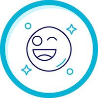 Wink Two Color Blue Circle Icon vector