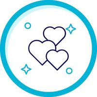 Love Two Color Blue Circle Icon vector