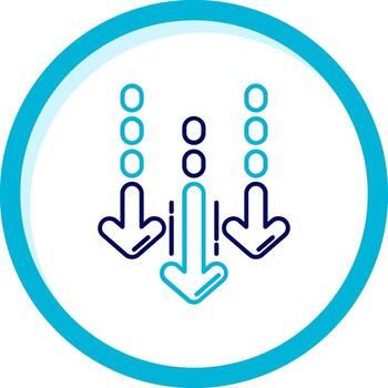 Decrease Two Color Blue Circle Icon vector