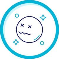 Dead Two Color Blue Circle Icon vector