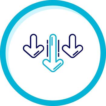 Decrease Two Color Blue Circle Icon vector
