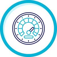 Speedometer Two Color Blue Circle Icon vector