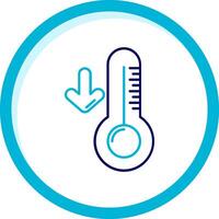 Low temperature Two Color Blue Circle Icon vector