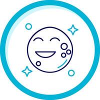 Moon Two Color Blue Circle Icon vector