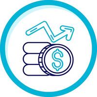 Profits Two Color Blue Circle Icon vector