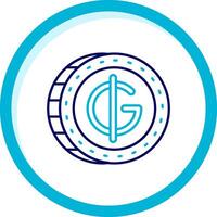 Guarani Two Color Blue Circle Icon vector