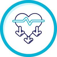 Heart rate Two Color Blue Circle Icon vector