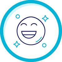 Smile Two Color Blue Circle Icon vector
