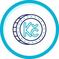 Koruna Two Color Blue Circle Icon vector