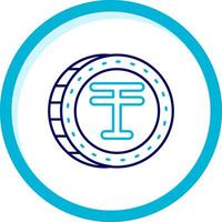 Tenge Two Color Blue Circle Icon vector