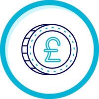 Pound Two Color Blue Circle Icon vector