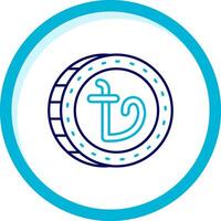 Taka Two Color Blue Circle Icon vector