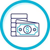 Currency Two Color Blue Circle Icon vector