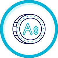 Australian dollar Two Color Blue Circle Icon vector